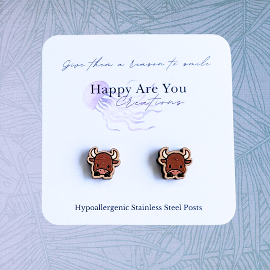 Cow Stud Earrings