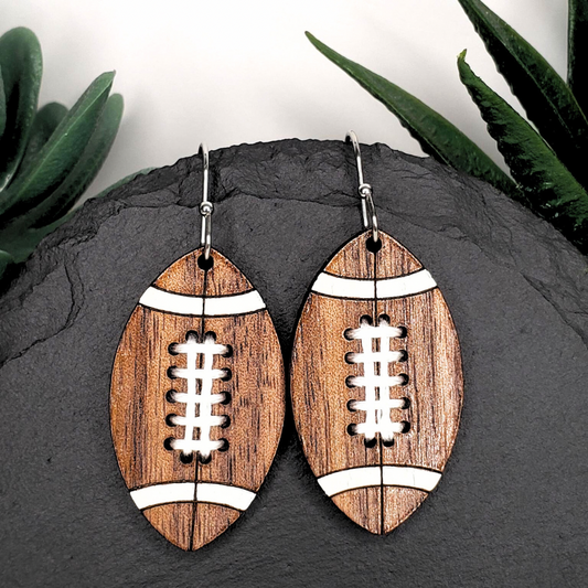 Embroidered Football Earrings