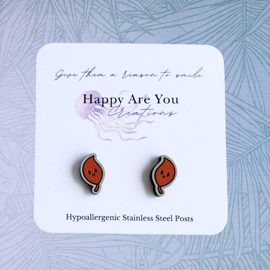 Fall Leaf Stud Earrings