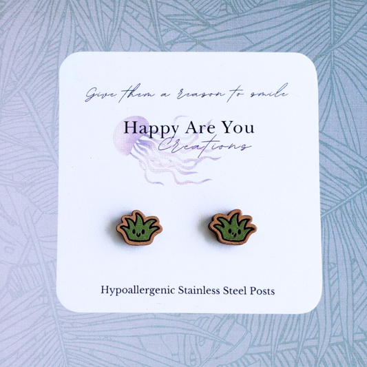 Grass Stud Earrings