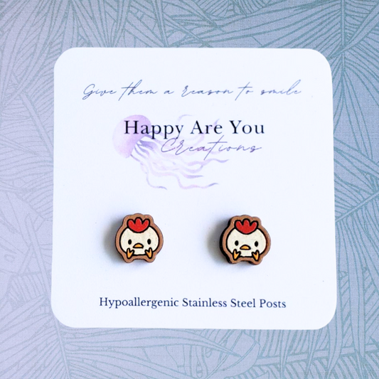 Chicken Stud Earrings