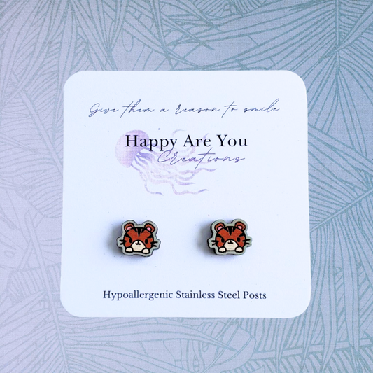 Tiger Stud Earrings